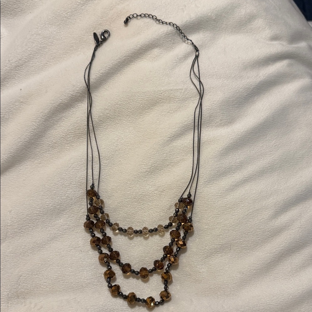 3/$20 Elegant Brown Beaded Necklace